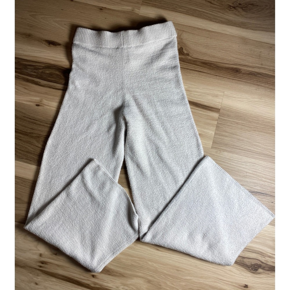 Rachel Zoe Cream Boucle Knit Wide Leg Lounge Pants High Waist‎ Size M Super Soft